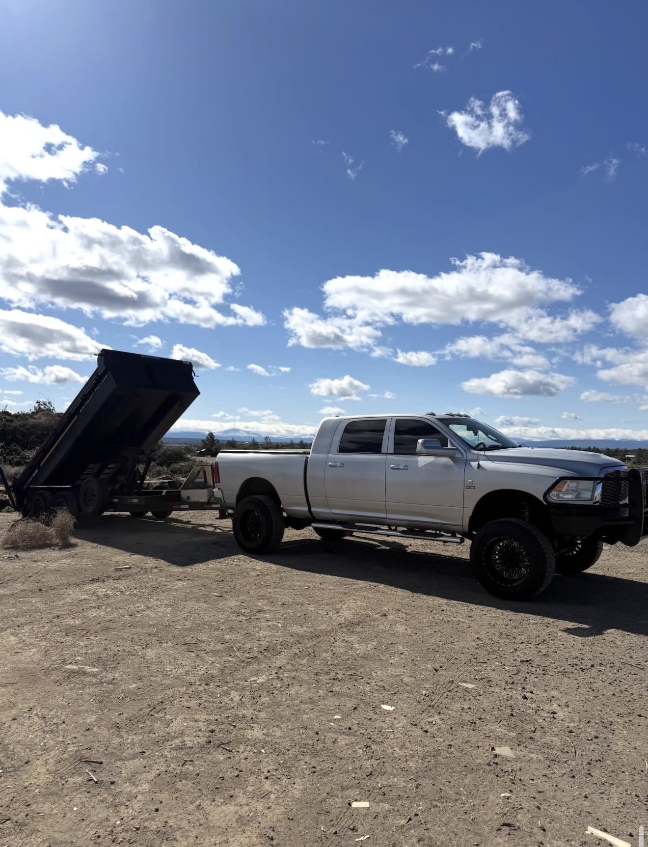 Dump trailer ready for hauling
